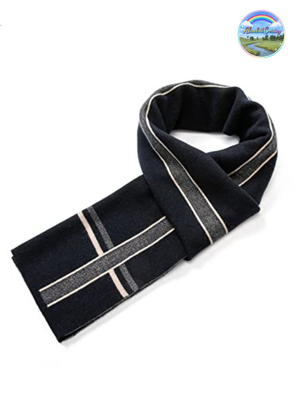 Mens Merino Wool Scarf Striped Knitted Winter Neckwear Gift Boxed